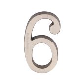 C1564 6-SN Heritage Brass Numeral 6 Concealed Fix 76mm (3") Satin Nickel finish