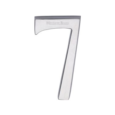 Click Here To Enlarge This Photo Of C1564 7-SC Heritage Brass Numeral 7 Concealed Fix 76mm (3") Satin Chrome finish