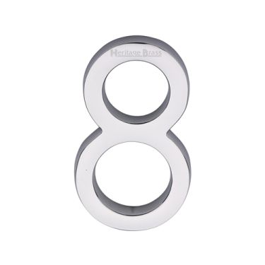 Click Here To Enlarge This Photo Of C1564 8-PC Heritage Brass Numeral 8 Concealed Fix 76mm (3") Polished Chrome finish