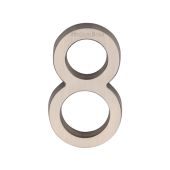 C1564 8-SN Heritage Brass Numeral 8 Concealed Fix 76mm (3") Satin Nickel finish