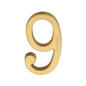 C1564 9-SB Heritage Brass Numeral 9 Concealed Fix 76mm (3") Satin Brass finish