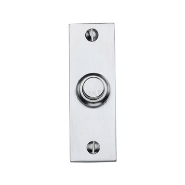 Click Here To Enlarge This Photo Of V1182-SC Heritage Brass Rectangular Bell Push 3" x 1" Satin Chrome finish