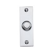 V1182-SC Heritage Brass Rectangular Bell Push 3" x 1" Satin Chrome finish