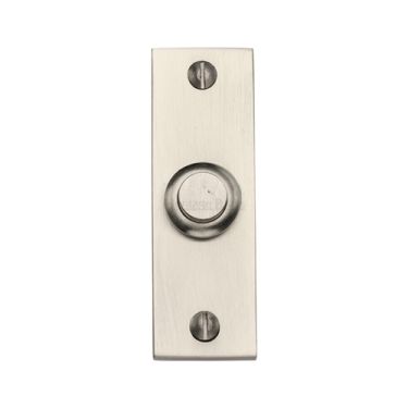 Click Here To Enlarge This Photo Of V1182-SN Heritage Brass Rectangular Bell Push 3" x 1" Satin Nickel finish