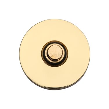 Click Here To Enlarge This Photo Of V1184-PB Heritage Brass Round Bell Push 53mm Polished Brass finish