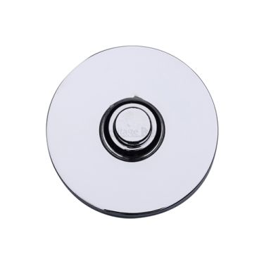Click Here To Enlarge This Photo Of V1184-PC Heritage Brass Round Bell Push 53mm Polished Chrome finish