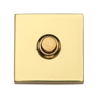 Click Here To Enlarge This Photo Of V1188-PB Heritage Brass Square Bell Push 54mm x 54mm Polished Brass finish