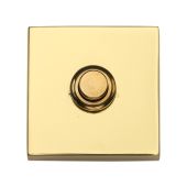 V1188-PB Heritage Brass Square Bell Push 54mm x 54mm Polished Brass finish