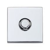 V1188-PC Heritage Brass Square Bell Push 54mm x 54mm Polished Chrome finish