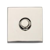 V1188-PNF Heritage Brass Square Bell Push 54mm x 54mm Polished Nickel finish