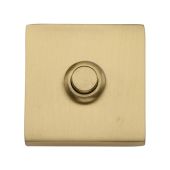 V1188-SB Heritage Brass Square Bell Push 54mm x 54mm Satin Brass finish