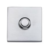 V1188-SC Heritage Brass Square Bell Push 54mm x 54mm Satin Chrome finish