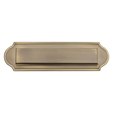 Click Here To Enlarge This Photo Of V843-AT Heritage Brass Gravity 11" Letterplate Antique Brass finish