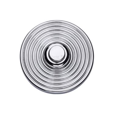 Click Here To Enlarge This Photo Of RR1186-PC Heritage Brass Reeded Bell Push 53mm Polished Chrome finish