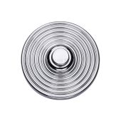 RR1186-PC Heritage Brass Reeded Bell Push 53mm Polished Chrome finish