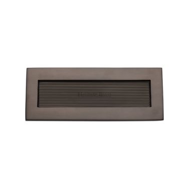 Click Here To Enlarge This Photo Of RR852 254.101-MB Heritage Brass Reeded Letterplate 10" x 4" Matt Bronze finish