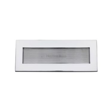 Click Here To Enlarge This Photo Of RR852 254.101-PC Heritage Brass Reeded Letterplate 10" x 4" Polished Chrome finish