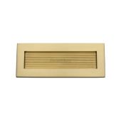 RR852 254.101-SB Heritage Brass Reeded Letterplate 10" x 4" Satin Brass finish