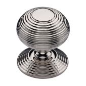 RR906-PNF Heritage Brass Centre Door Knob Reeded Design 3 1/2" Polished Nickel Finish