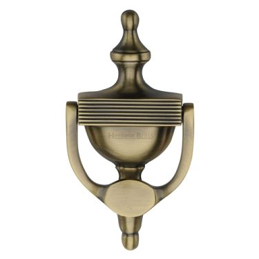 Click Here To Enlarge This Photo Of RR912 195-AT Heritage Brass Reeded Urn Knocker 7 1/4" Antique Brass finish