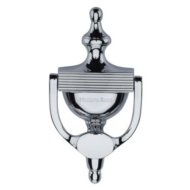 Click Here To Enlarge This Photo Of RR912 195-PC Heritage Brass Reeded Urn Knocker 7 1/4" Polished Chrome finish