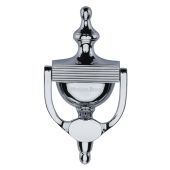 RR912 195-PC Heritage Brass Reeded Urn Knocker 7 1/4" Polished Chrome finish