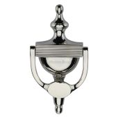 RR912 195-PNF Heritage Brass Reeded Urn Knocker 7 1/4" Polished Nickel finish