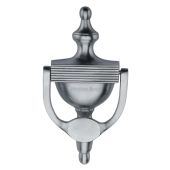 RR912 195-SC Heritage Brass Reeded Urn Knocker 7 1/4" Satin Chrome finish