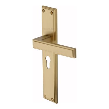 Click Here To Enlarge This Photo Of ATL6748-SB Heritage Brass Atlantis Long Euro Profile Satin Brass finish