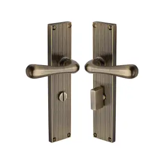RR3030-AT Heritage Brass Charlbury Reeded Backplate Bathroom Set Antique Brass finish