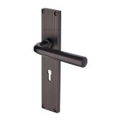 RR3700-MB Heritage Brass Octave Reeded Backplate Lever Lock Matt Bronze finish