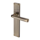 RR3710-AT Heritage Brass Octave Reeded Backplate Lever Latch Antique Brass finish