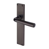 RR3710-MB Heritage Brass Octave Reeded Backplate Lever Latch Matt Bronze finish