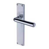 RR3710-PC Heritage Brass Octave Reeded Backplate Lever Latch Polished Chrome finish