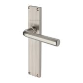 RR3710-SN Heritage Brass Octave Reeded Backplate Lever Latch Satin Nickel finish