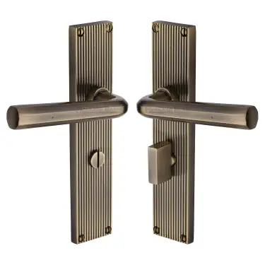 Click Here To Enlarge This Photo Of RR3730-AT Heritage Brass Octave Reeded Backplate Bathroom Set Antique Brass finish