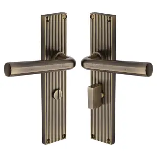 RR3730-AT Heritage Brass Octave Reeded Backplate Bathroom Set Antique Brass finish