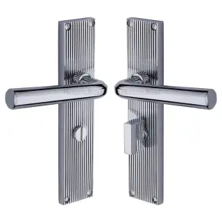RR3730-PC Heritage Brass Octave Reeded Backplate Bathroom set Polished Chrome finish