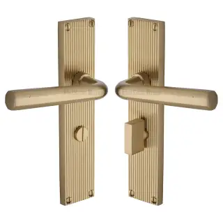 RR3730-SB Heritage Brass Octave Reeded Backplate Bathroom Set Satin Brass finish