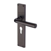 RR3748-MB Heritage Brass Octave Reeded Backplate Europrofile Matt Bronze finish