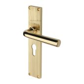 RR3748-PB Heritage Brass Octave Reeded Backplate Europrofile Polished Brass finish