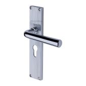 RR3748-PC Heritage Brass Octave Reeded Backplate Euro Profile Polished Chrome finish