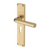 RR3748-SB Heritage Brass Octave Reeded Backplate Europrofile Satin Brass finish
