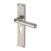 RR3748-SN Heritage Brass Octave Reeded Backplate Europrofile Satin Nickel finish