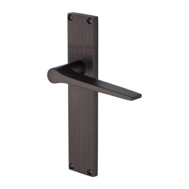 Click Here To Enlarge This Photo Of RR4710-MB Heritage Brass Gio Reeded Lever Latch Matt Bronze finish