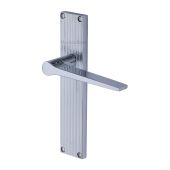RR4710-PC Heritage Brass Gio Reeded Lever Latch Polished Chrome finish