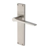 RR4710-SN Heritage Brass Gio Reeded Lever Latch Satin Nickel finish
