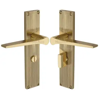 RR4730-PB Heritage Brass Gio Reeded Bathroom set Polished Brass finish