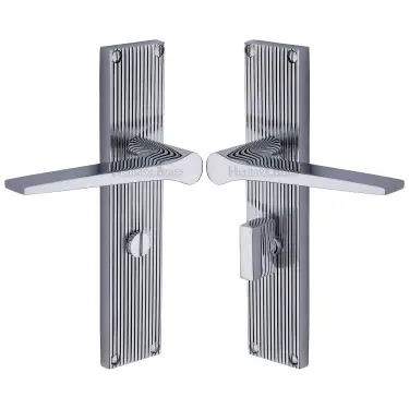 Click Here To Enlarge This Photo Of RR4730-PC Heritage Brass Gio Reeded Bathroom set Polished Chrome finish