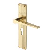 RR4748-PB Heritage Brass Gio Reeded Euro Profile Polished Brass finish